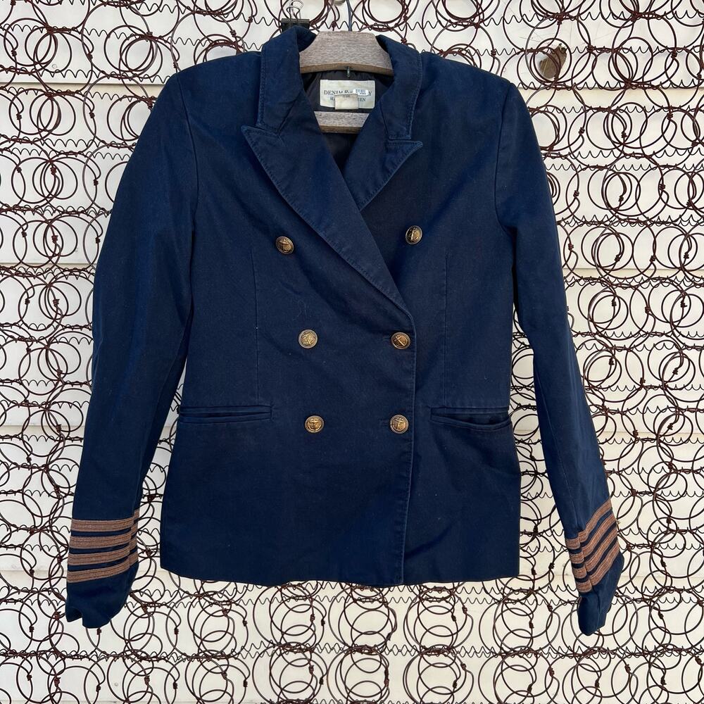 Ralph Lauren Denim & Supply Military Naval Style Navy Twill Blazer SMALL